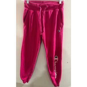 Champion Powerblend Jogger Pants Women's XS Red Drawstring High Waisted Logo